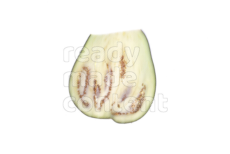 Eggplant slices on illuminated white background