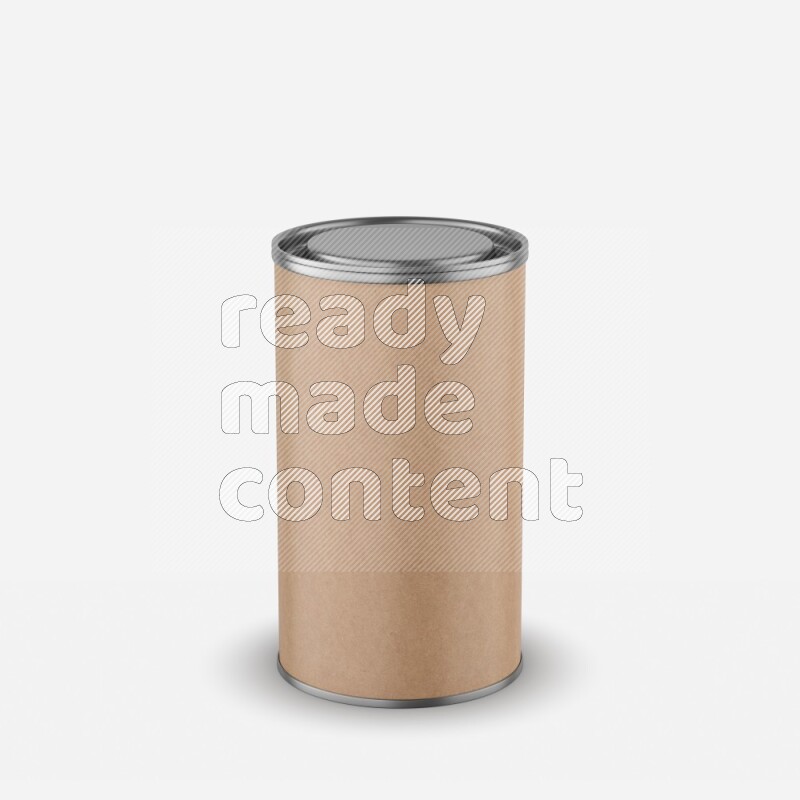Kraft paper tube mockup with metal lid isolated on white background 3d rendering