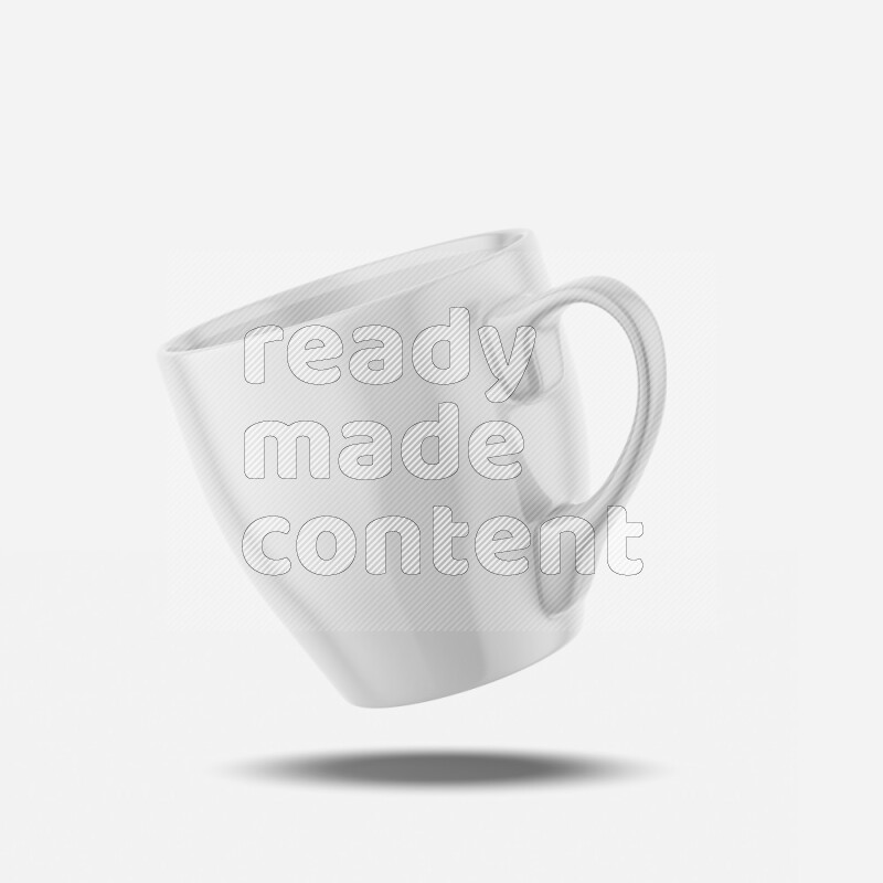 Ceramic glossy mug mockup isolated on white background 3d rendering