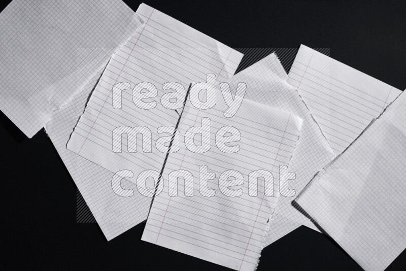 Notebook sheet on black background