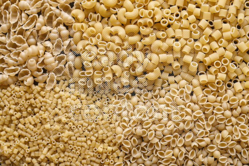 5 types of pasta filling the frame