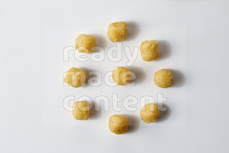 Puffs snacks on white background