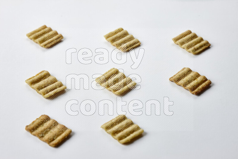 Crackers snacks on white background