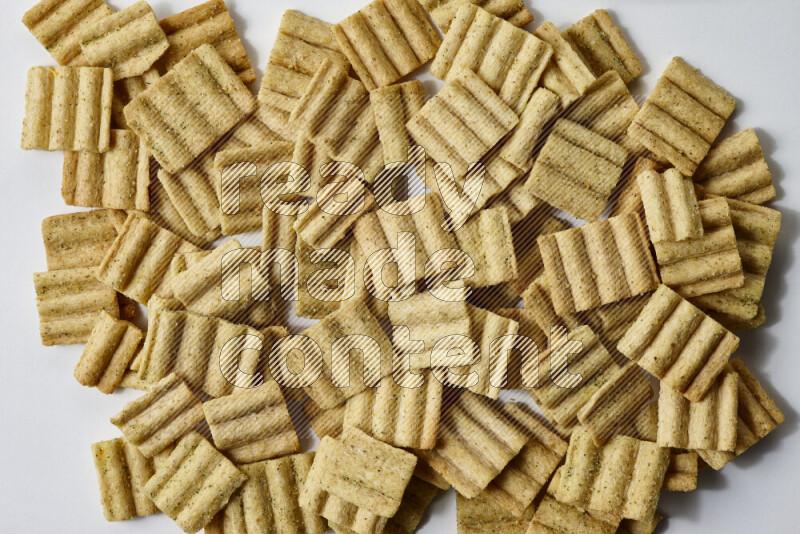 Crackers snacks on white background