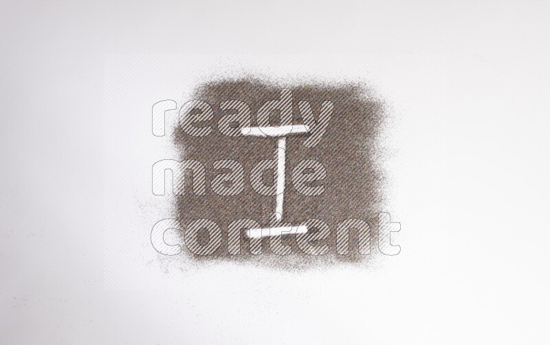 Alphabets written with glitter on white background