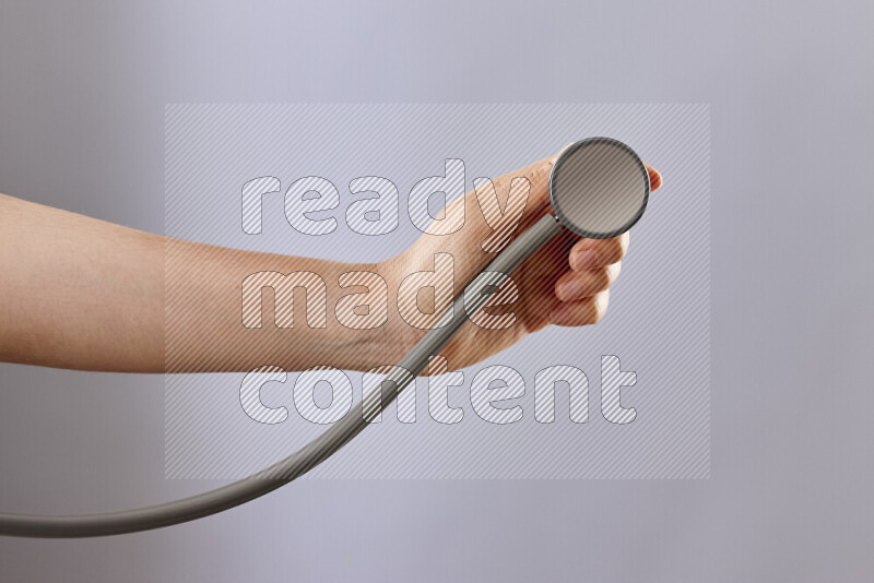 Female doctor wearing an abaya and medical attire in different positions