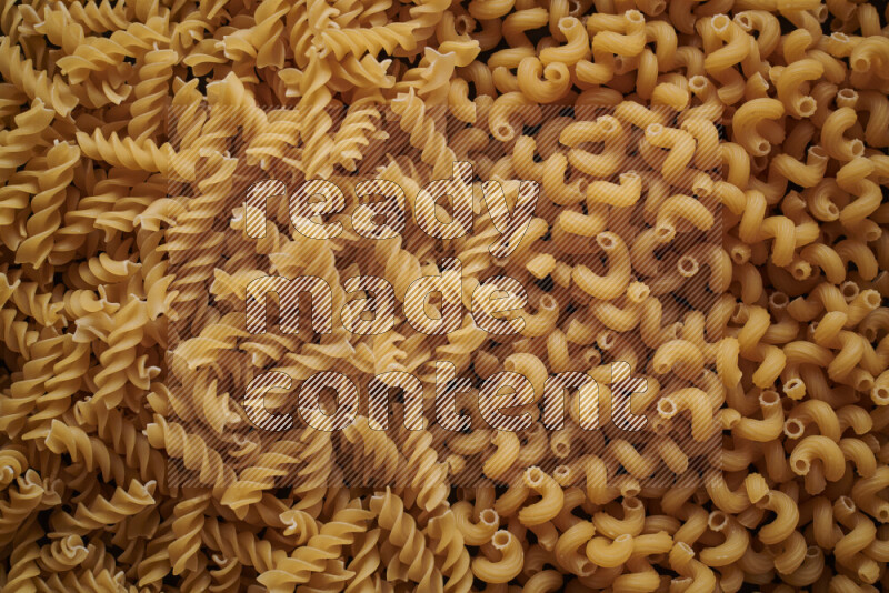 2 types of pasta filling the frame