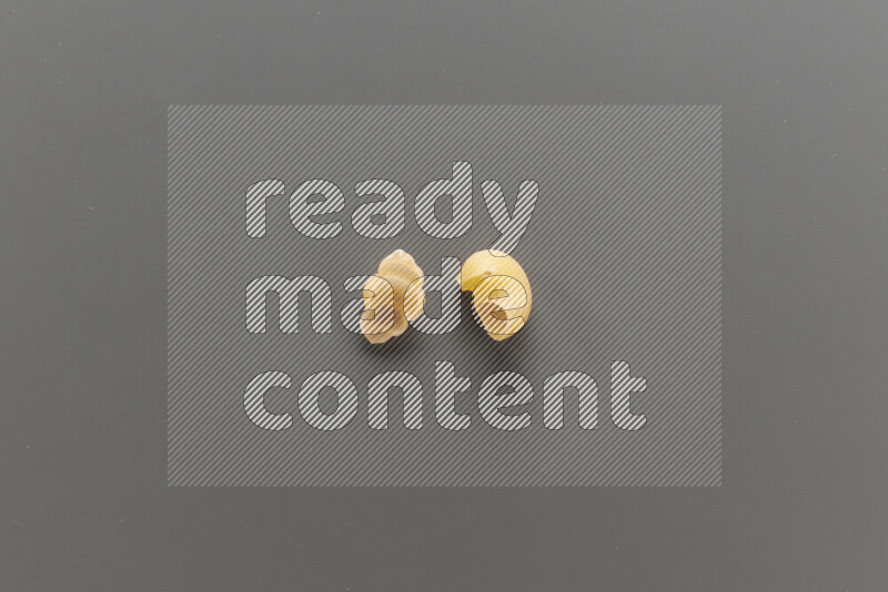 معكرونة قواقع مع أنواع أخري من المعكرونة علي خلفية رمادية