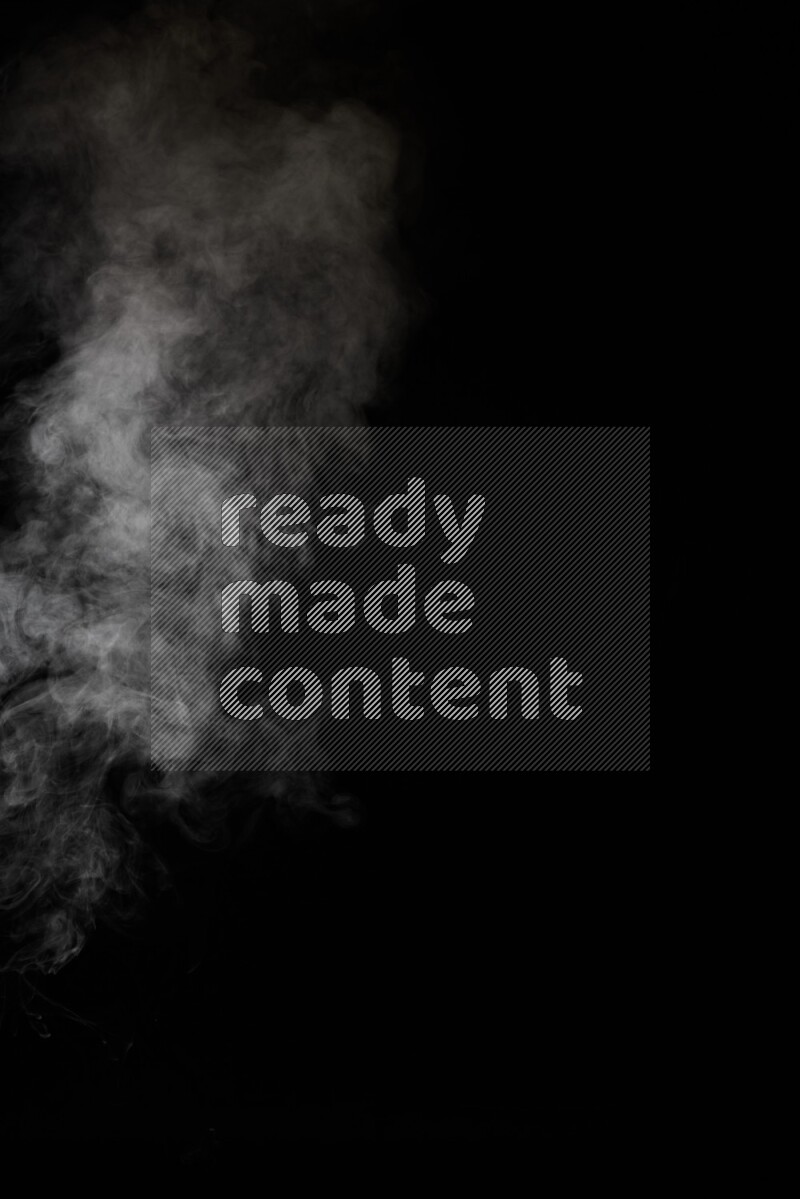 irregular white smoke on black background.