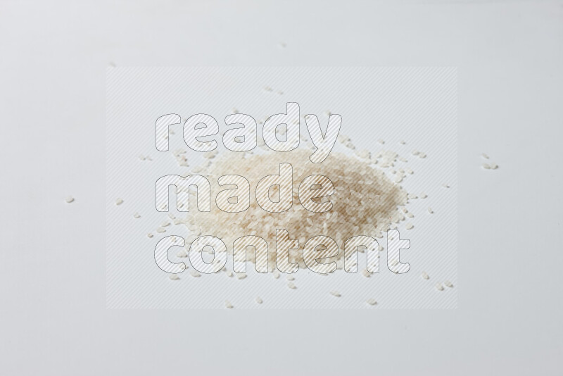 White rice on white background