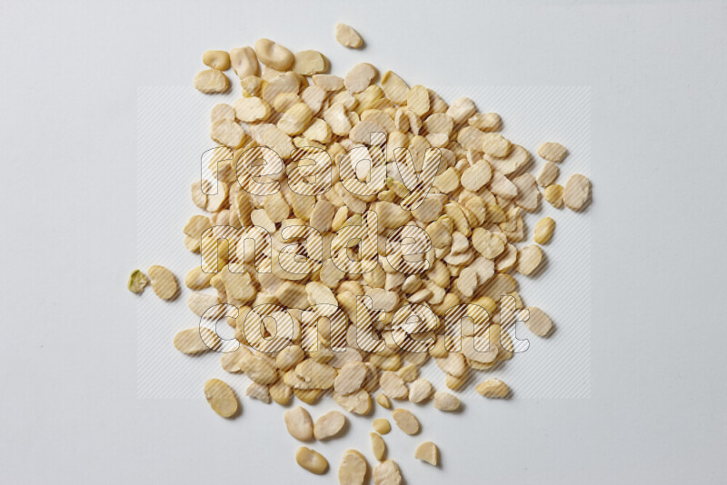 Crushed beans on white background