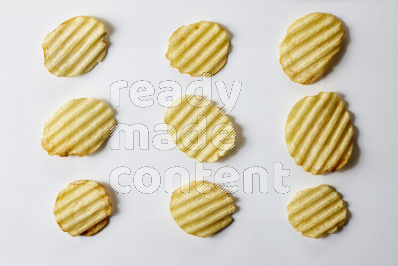 Chips snacks on white background