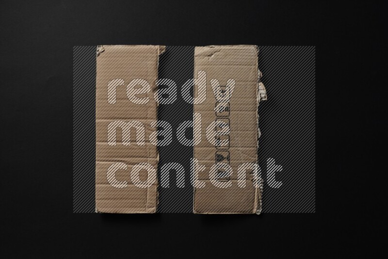Cardboard on black background