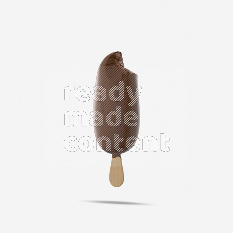 Chocolate ice cream stick mockup isolated on white background 3d rendering