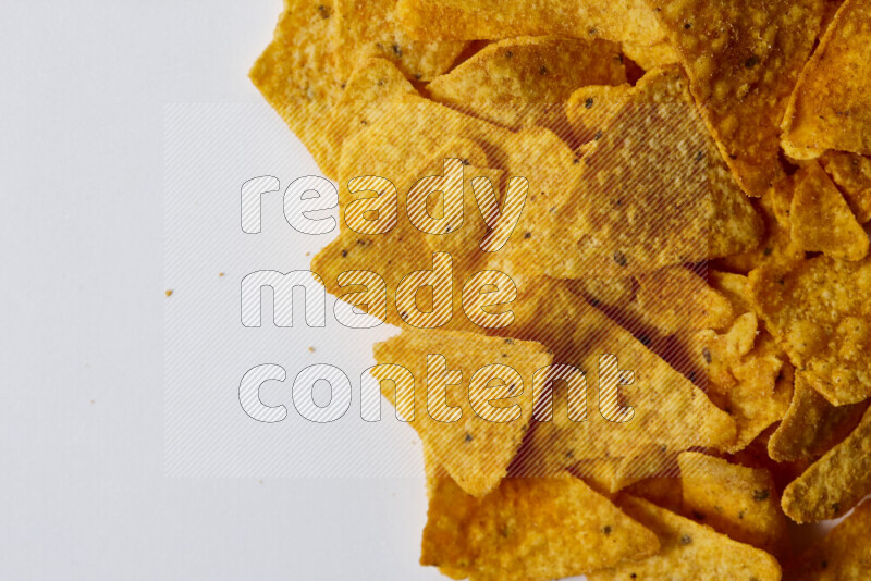 Nachos snacks on white background