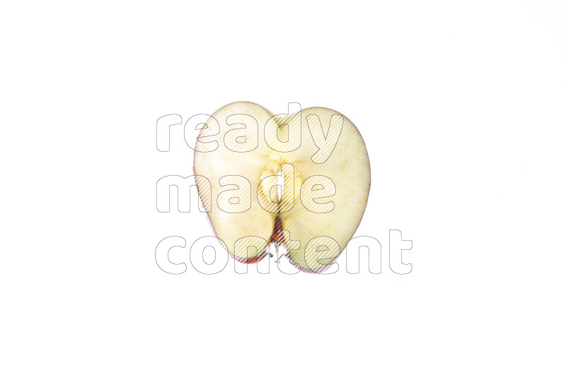 Apple slices on illuminated white background