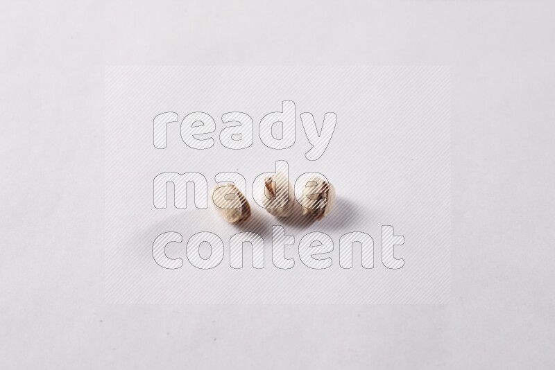 Pistachios on white background