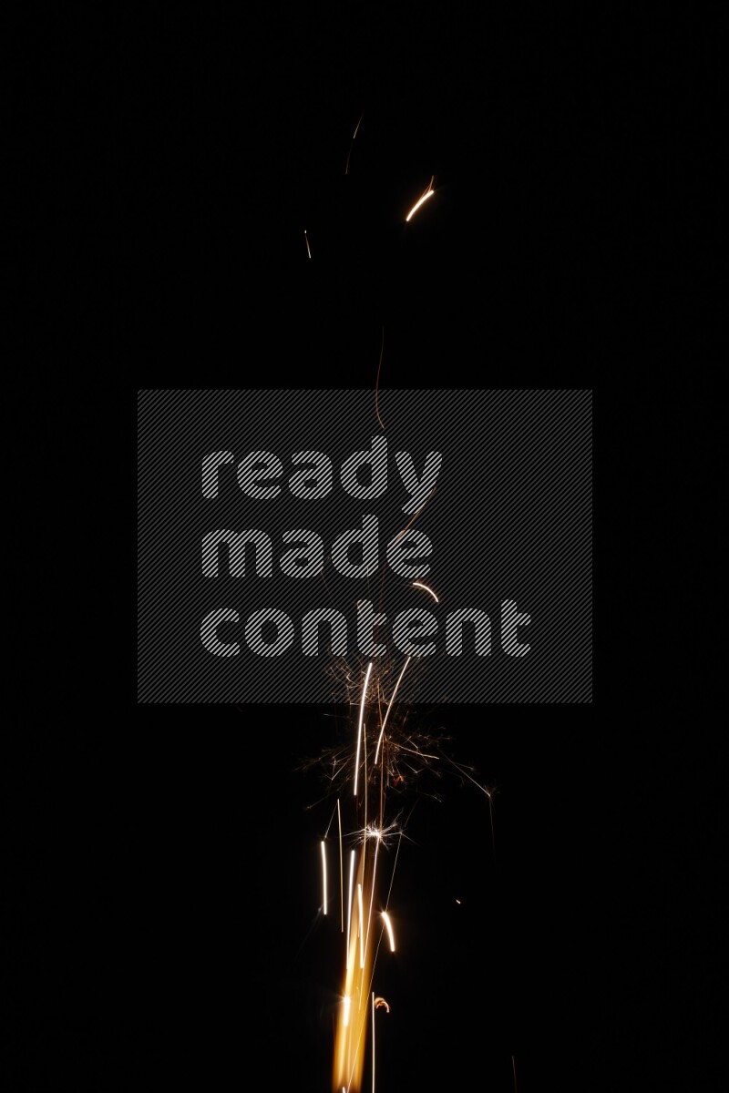 Sparkler candle isolated on black background