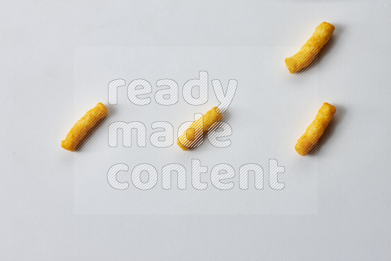 Puffs snacks on white background