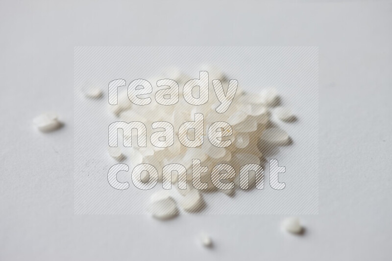 White rice on white background