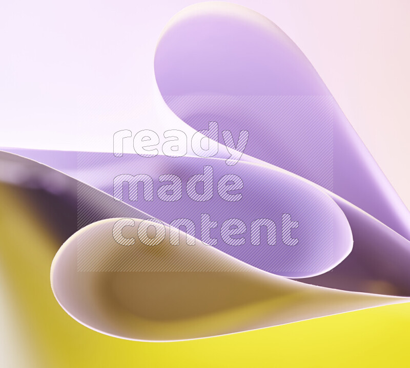 An abstract art of paper folded into smooth curves in white and yellow gradients