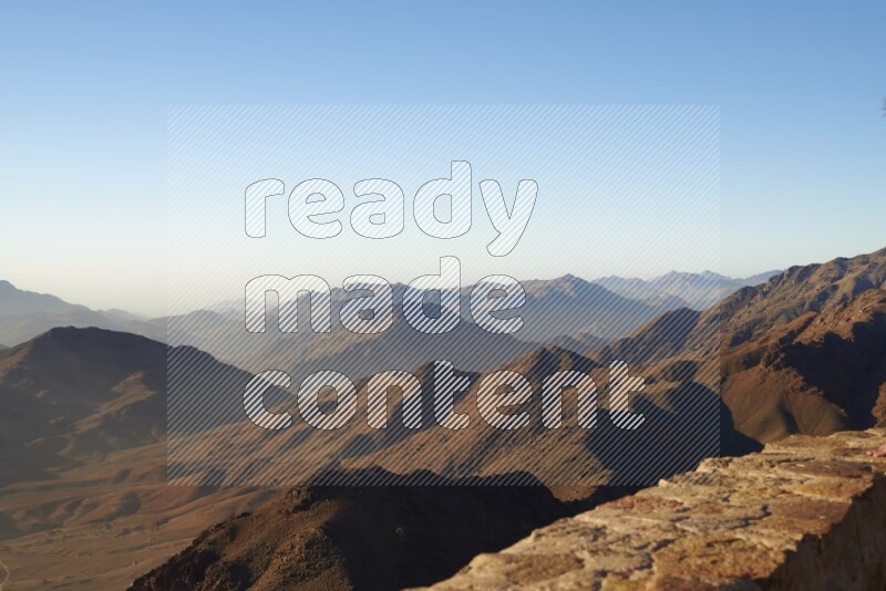 Sunrise view on mountain summit