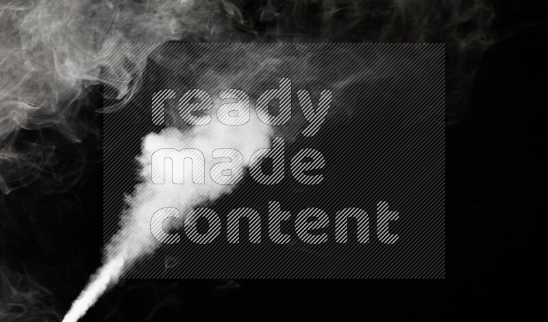 irregular white smoke on black background.