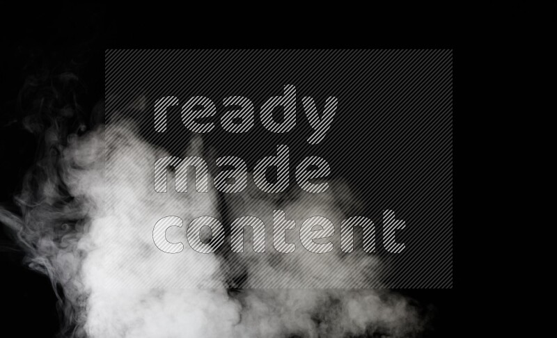 irregular white smoke on black background.