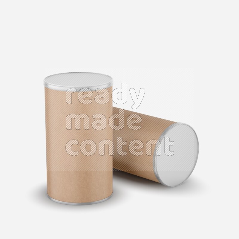 Kraft paper tube mockup with plastic cap isolated on white background 3d rendering