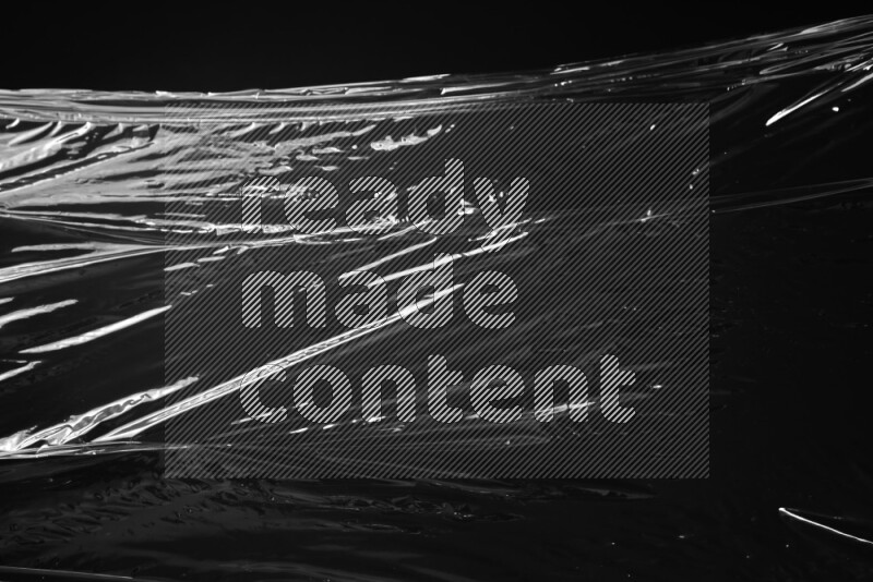 Plastic wrap texture on black background