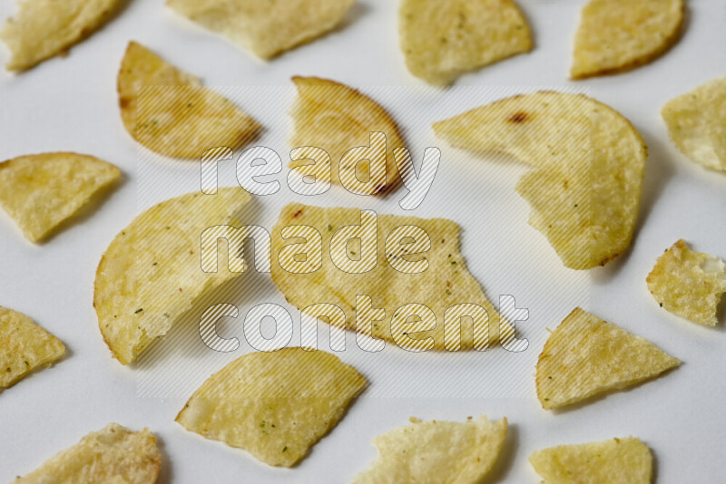 Chips snacks on white background