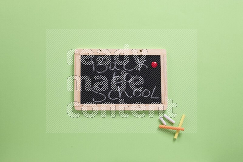 A blackboard on green background