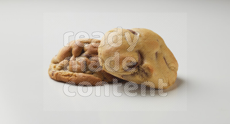 chocolate chip cookies on a white background