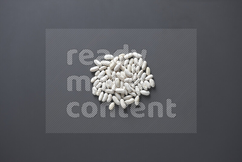 White beans on grey background