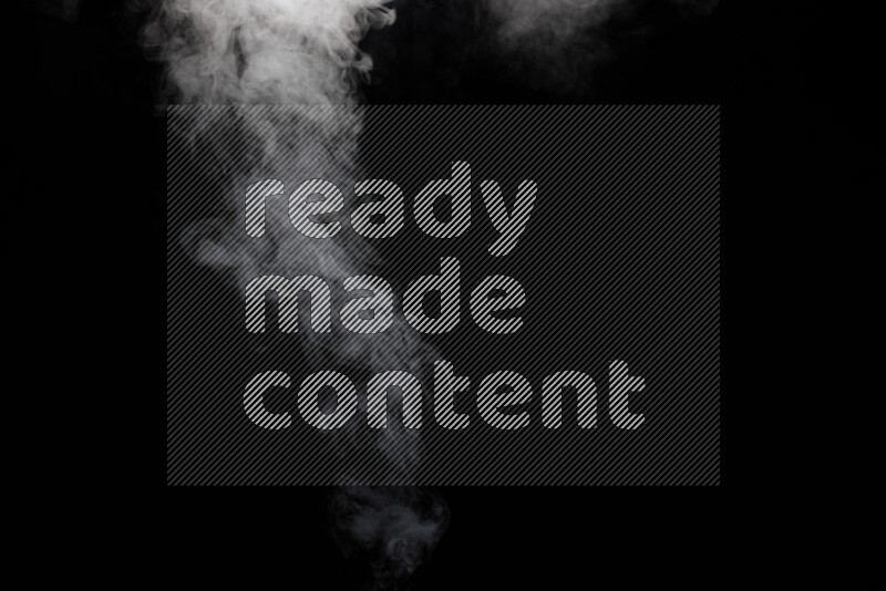 irregular white smoke on black background.