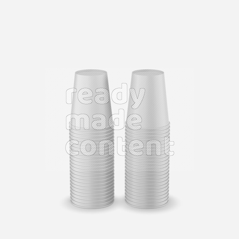 Set of glossy plastic cup mockup isolated on white background 3d rendering