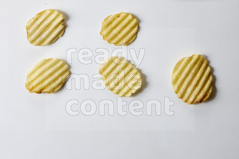 Chips snacks on white background