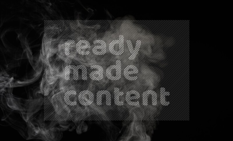 irregular white smoke on black background.