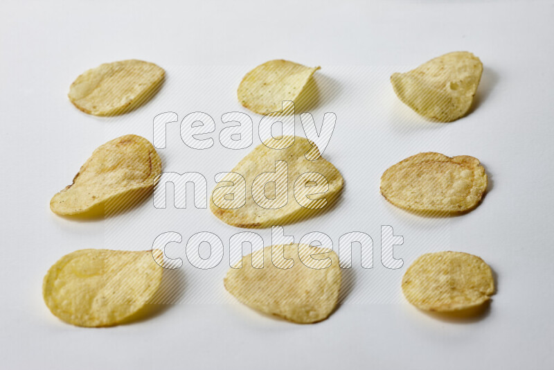 Chips snacks on white background