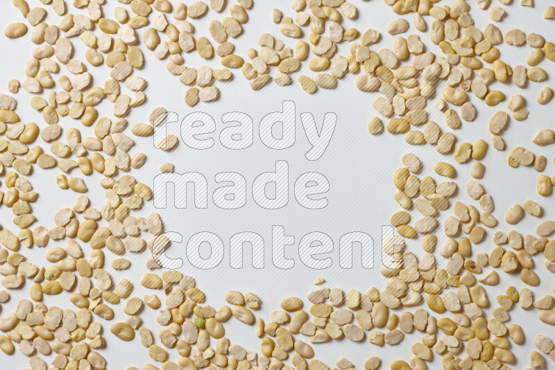 Crushed beans on white background