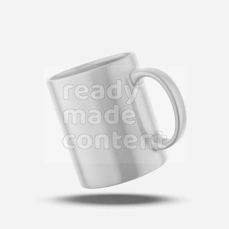Ceramic glossy mug mockup isolated on white background 3d rendering