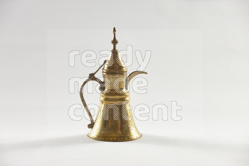 A metal turkish pot for coffee on white background