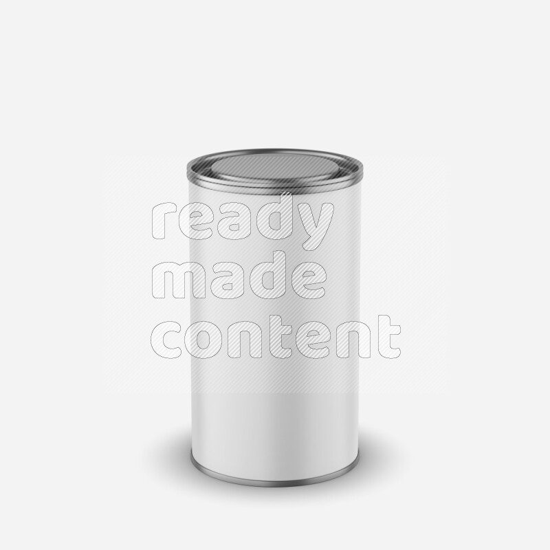 Paper tube mockup with glossy label and metal lid isolated on white background 3d rendering