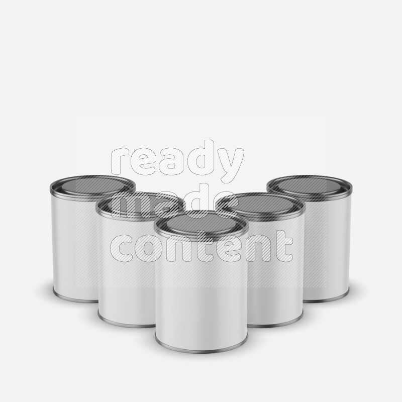 Set of paper tube mockup with glossy label and metal lid isolated on white background 3d rendering