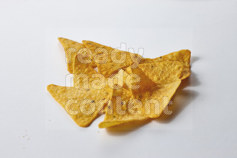 Nachos snacks on white background