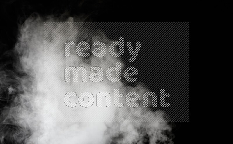 irregular white smoke on black background.