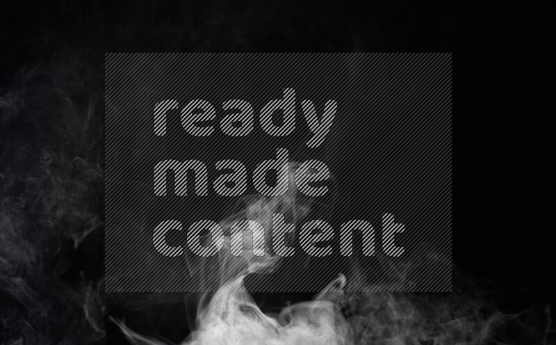 irregular white smoke on black background.