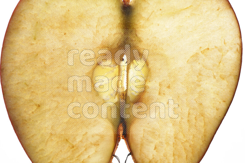 Apple slices on illuminated white background