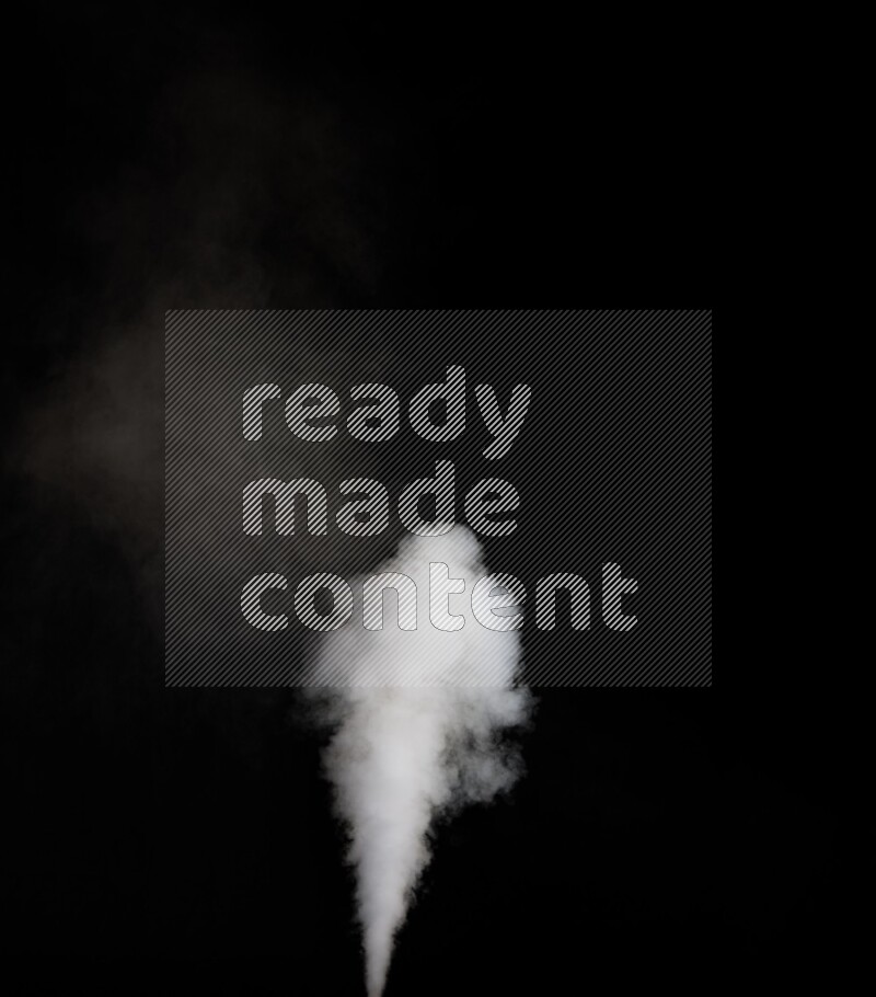 irregular white smoke on black background.