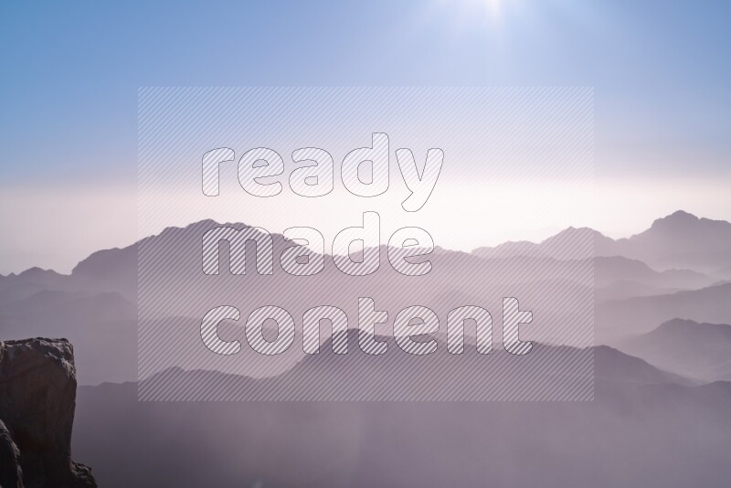 Sunrise view on mountain summit